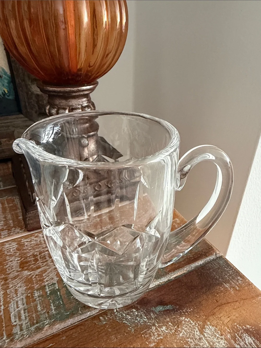 Vintage Waterford Crystal Clear Cut Glass Creamer